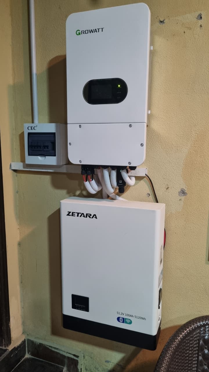 Growatt solar inverter installation by MK GreenTech