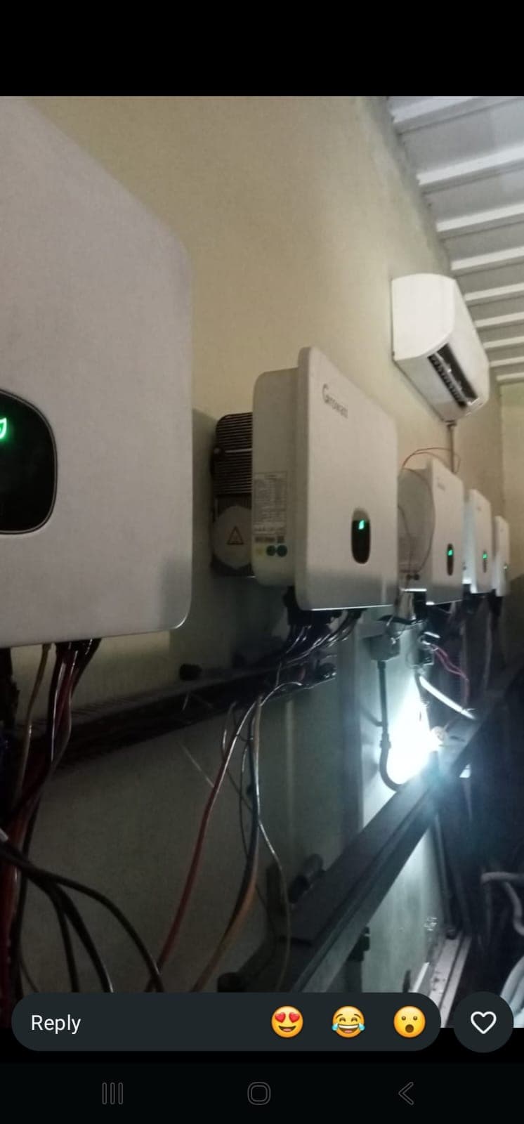 Solar power system equipment after installation